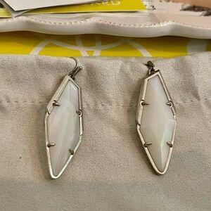 Kendra Scott Silver and Iridescent White Bexley Earrings